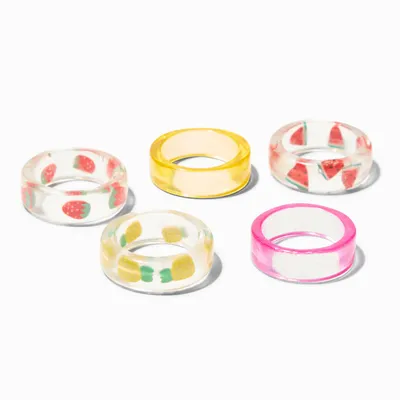 Claire's Club Fruit Acrylic Rings