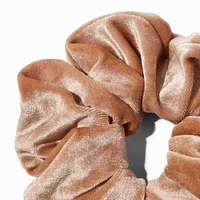 Medium Taupe Velvet Hair Scrunchie