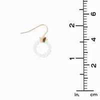 Gold Butterfly Pearl 0.5" Drop Earrings