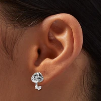 Silver-tone Crystal Knot Clip-On Earrings