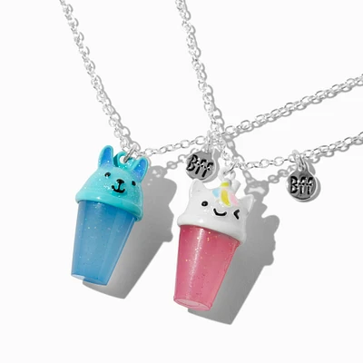 Best Friends Llama & Unicorn Bubble Tea Pendant Necklaces - 2 Pack