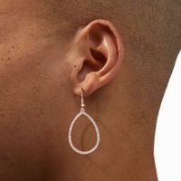 Rose Gold 2.5" Crystal Teardrop Drop Earrings