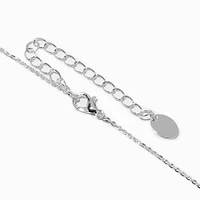 Crystal Bow Silver-tone Pendant Necklace