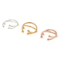 Mixed Metal Criss Cross Ear Cuff - 3 Pack