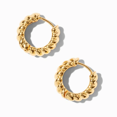 C LUXE by Claire's 18k Gold Plated 12MM Twisted Clicker Hoop Earrings