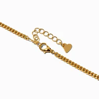 C LUXE by Claire's 18k Yellow Gold Plated Square Cubic Zirconia Curb Chain Necklace