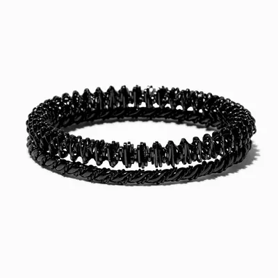 Hematite Bangle Stretch Bracelets - 2 Pack