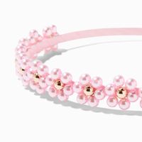 Pink Pearl Flower Cluster Headband