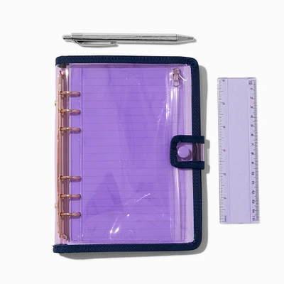 Purple Clear Spiral Notebook Set