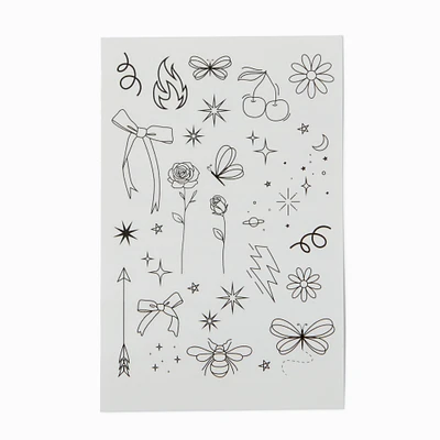 Black & White Icon Temporary Tattoos