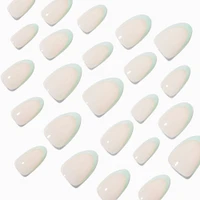 Mint Green French Tip Almond Vegan Faux Nail Set - 24 Pack