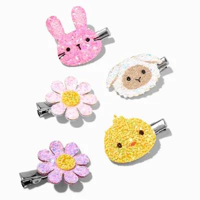 Claire's Club Glitter Spring Critter Hair Clips - 5 Pack