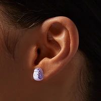 Purple Hedgehog Stud Earrings