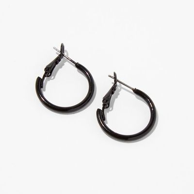 Black 20MM Tube Hoop Earrings