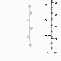 Silver-tone Heart Linear 2.5" Drop Earrings