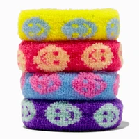 Neon Print Rolled Hair Ties - 4 Pack