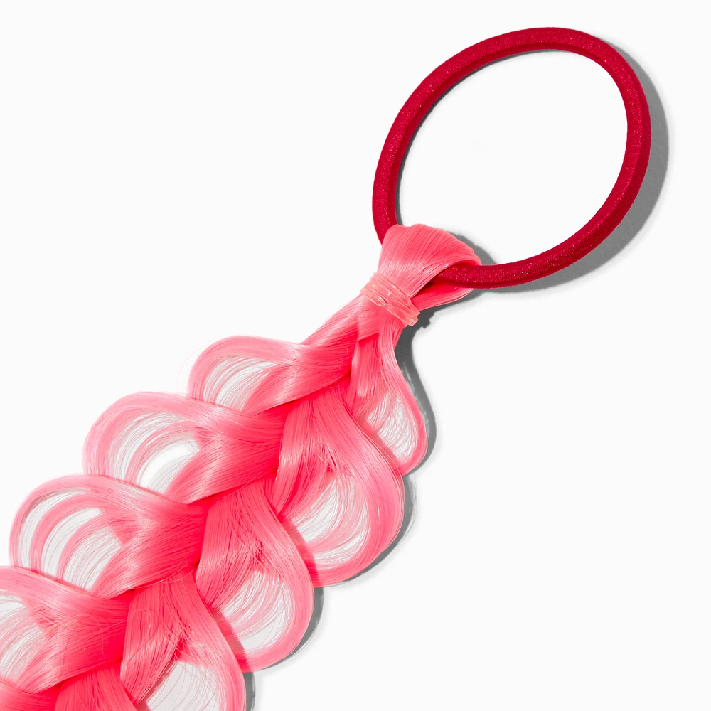 Pink & Orange Braid Faux Hair Tie