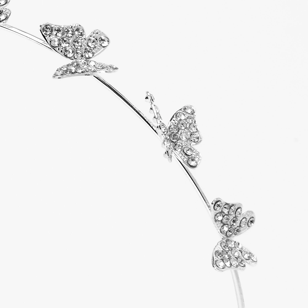 Silver Pavé Butterfly Headband