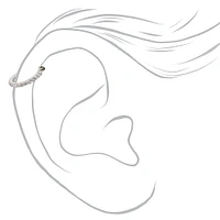 Silver 18G Embellished Helix Hoop Earring