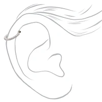 18G Silver-tone Stainless Steel Embellished Helix Hoop Earring