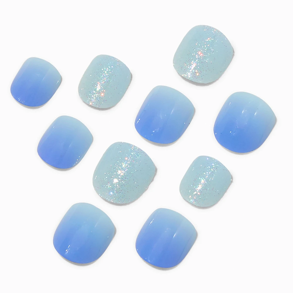 Claire's Club Blue Ombre Press On Vegan Faux Nail Set - 10 Pack