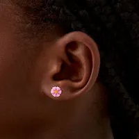 Pink Butterfly & Flower Stud Earrings - 9 Pack
