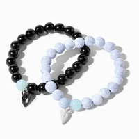 Best Friends Marbled Split Heart Beaded Bracelets - 2 Pack