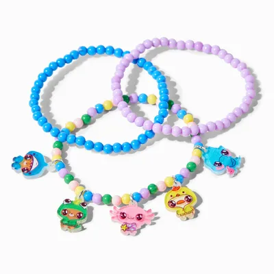 Claire's Club Costume Critters Beaded Stretch Bracelets - 3 Pack