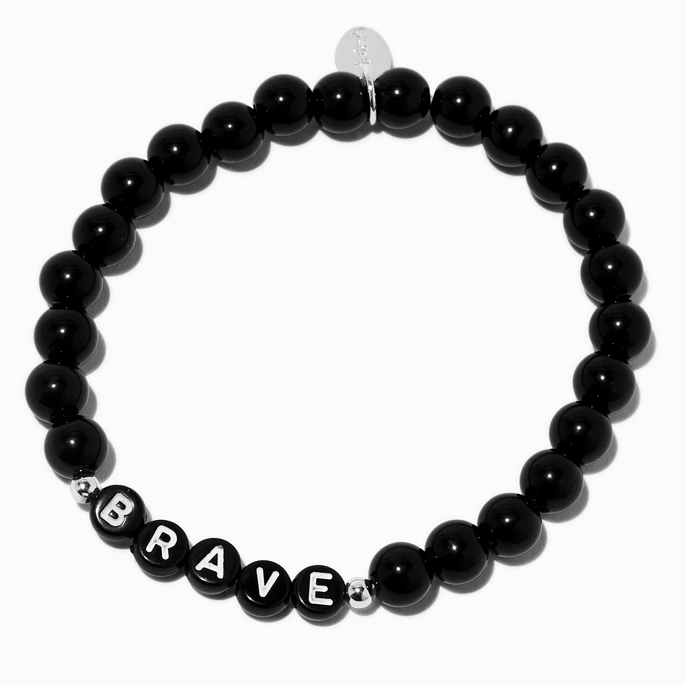 Brave'' Beaded Stretch Bracelet