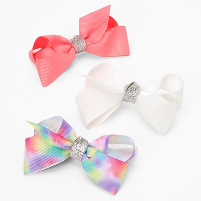 Claire's Club Loopy Bow Hair Clips - Tie Dye, 3 Pack