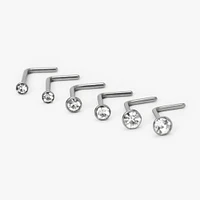 Titanium Graduated 20G Nose Studs - 6 Pack