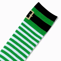 St. Patrick's Day Green Striped Over The Knee Socks