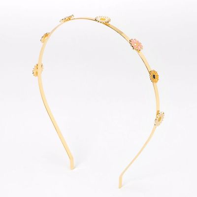 Gold Daisy Sunflower Metal Headband