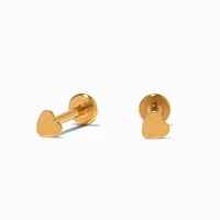 C LUXE by Claire's Gold Titanium Micro Heart Flat Back Stud Earrings