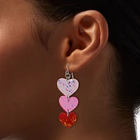 Triple Heart Valentine's Day Drop Earrings