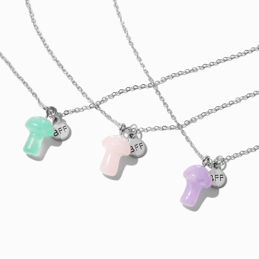 Best Friends Glow-In-The-Dark Mushroom Pendant Necklaces - 3 Pack