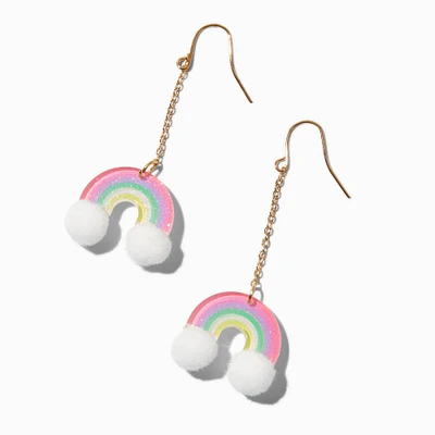 Gold-tone Rainbow 2" Drop Earrings