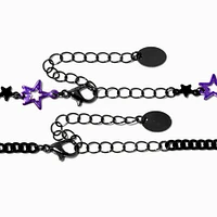 Black & Purple Celestial Bat Choker Necklaces - 2 Pack