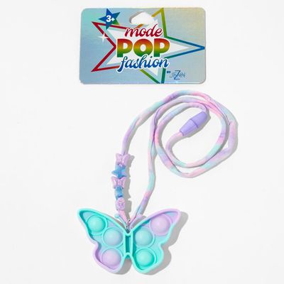 Pop Fashion Butterfly Popper Necklace Fidget Toy