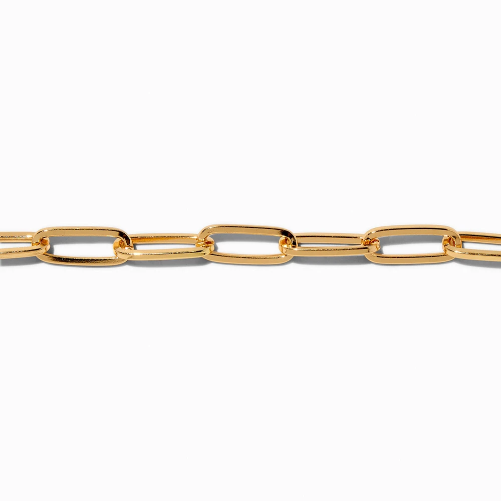 Gold-tone Large Paper Clip Chain Bracelet