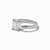 Silver-tone Cubic Zirconia Open-Front Ring Set - 3 Pack