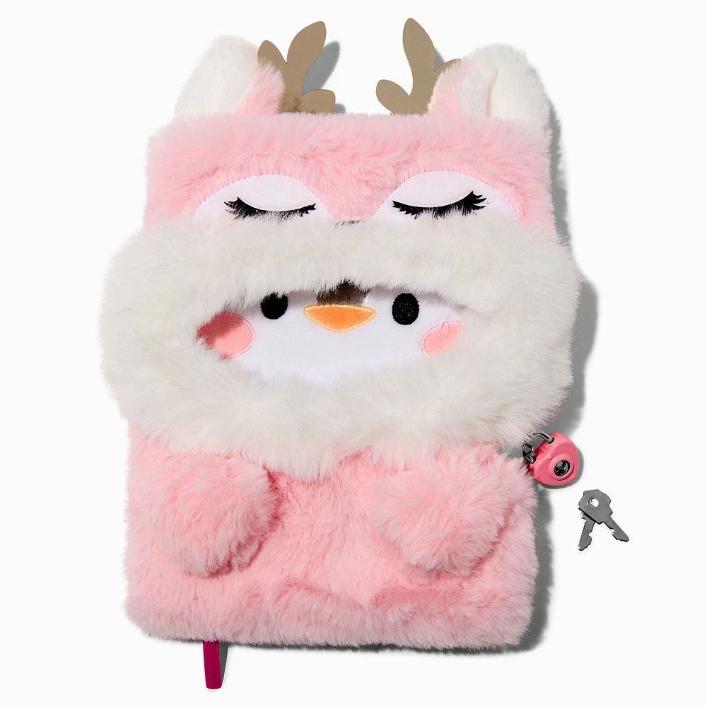 Pink Reindeer Costume Furry Lock Diary