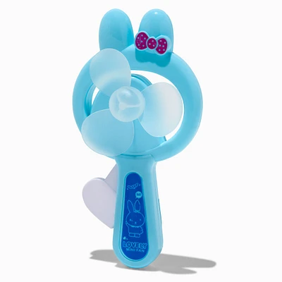 Blue Bunny Hand Crank Fan
