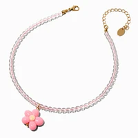 Claire's Club Pink Puffy Flower Pendant Necklace