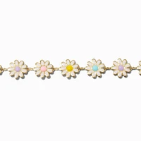 Pastel Daisy Gold-tone Choker Necklace