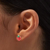 Strawberry Glitter Stud Earrings