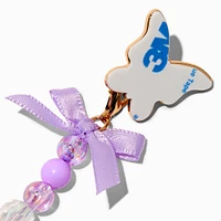 Gold-tone Butterfly & Lilac Bow Sticker Charm