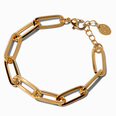 Gold-tone Large Paper Clip Chain Bracelet