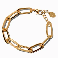 Gold-tone Large Paper Clip Chain Bracelet