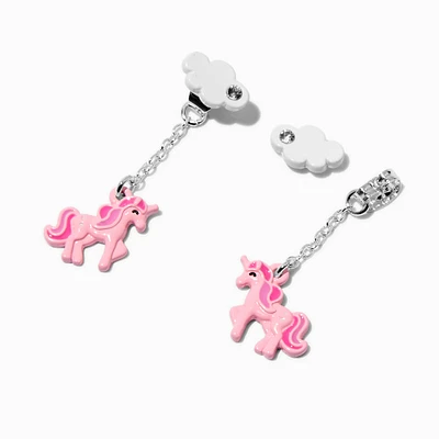 Pink Unicorn & Cloud Drop Earrings